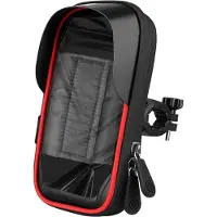 LONGZIMING -Waterdichte Fiets Telefoonhouder met Touchscreen – 360° Draaibaar – 2-in-1 Stuurtas en Smartphonehouder – Antislip Bevestiging – Rood