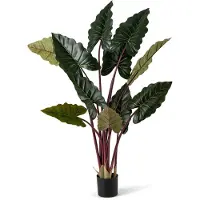 Costway Kunstplant 160 cm, kunstboom met pot en 11 bladeren, decoratieve plant, groene planten, decoratieve kamerplant voor thuis, kantoor, groen