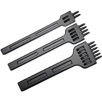 LONGZIMING -Perforator Leerbewerkingsset - Leerpuncher - Leerwerk Gereedschap - 2/4/6 Klauwen Voor Precisie En Duurzaamheid - 3 Stuks- 4mm - Diy Ambachtelijk Werk - Zwart