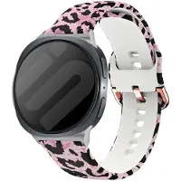 Strap-it Siliconen Leopard bandje geschikt voor Samsung Galaxy Watch 9 (40/44mm) / Watch 8 (40/44mm) / 8 Classic (46mm) – comfortabel, flexibel, zweetbestendig – Roze