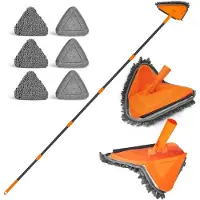 BOTC Dweil - 3in1 Mop - Dweilsysteem - Plumeau - Watertrekker - 90-200cm - 6 Blokken - Oranje
