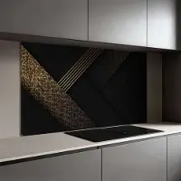 KitchenArt - Golden Geometry Spatscherm - 60x40 cm - Spatscherm Achterwand Keuken - Spatwand Keuken