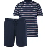 JP 1880 Pyjama kort navy / grafiet / oranje / wit