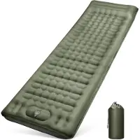 Isomat , zelfopblazend, 12 cm, verdikt, opblaasbaar matras met voetdrukpomp en kussen, ultralicht, waterdicht, luchtmatras, outdoor, anti-ripstop, slaapmat voor wandelen en strand