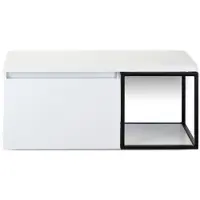 BES LED Frozen Badmeubelset 100 cm - Greeplijst in Kleur - Zwart Frame - Wastafelbovenblad Wit Hoogglans