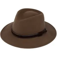 Fiebig Wolvilten hoed Traveller Waterproof en Crushable (opvouwbaar) kleur Cognac maat 57