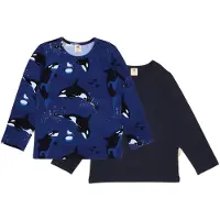 Walkiddy Kinder Shirt – Jongens & Meisjes - Multi Pack product – Playful Orcas serie – Maat 116 – GOTS-gecertificeerd Biologisch Katoen