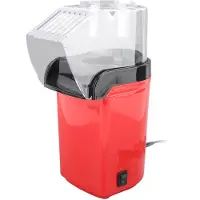 LONGZIMING -Popcorn Machine - Popcornmaker - Hetelucht Popcornmaker 1200W – Olievrije Popcornmachine voor Thuis - Compact en 11.5x10x26cm - Rood