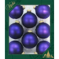 Krebs Kerstballen - 24x - violet velvet paars - 7 cm - glas - luxe kerstversiering ballen