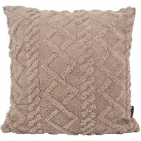 NOVÉE Furry cross taupe | 45 x 45 cm | kussenhoes | polyester