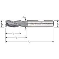 Rotec HSS-E universeelfrees, kort, AlCrN-gecoat, ø16