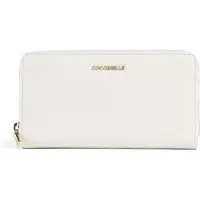 Coccinelle Leren portemonnee Metallic Soft Wallet Grained Leather Pearl crème