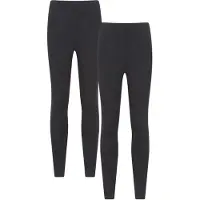 Mountain Warehouse Dames/Dames Katoenmix Midweight Leggings (Set van 2) (Jet Zwart)