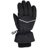 Mountain Warehouse Kinderen Faux Fur Gevoerde Isotherm Sneeuwhandschoenen (Zwart)