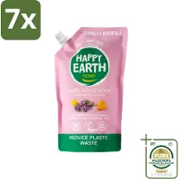 Happy Earth 7 x – Handzeep Navulling – 100% Natuurlijk Lavender Ylang – 600 ml - Grootverpakking - Handzeep Navulling - Natuurlijke Handzeep - Vegan Handzeep - Lavendel Handzeep - Ylang Handzeep