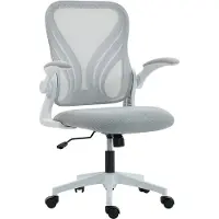 HOMCOM -bureaustoel - mesh (100% polyester) - 73x62x111cm - lichtgrijs