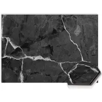KitchenArt - Black Marble Spatscherm - 120x60 cm - Spatscherm Achterwand Keuken - Spatwand Keuken