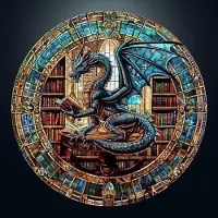 Karma Ronde Legpuzzel van 1000 Stukjes - Drakenbibliotheek Motief