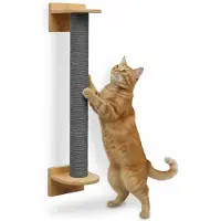 Eyepower 66 cm Wandkrabpaal - Katten Krabpaal met Muurbevestiging - Wandkrabber Klimboom Sisal en Bambou