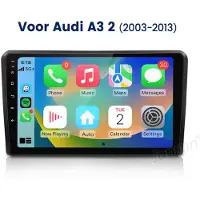 Hexinex HexinexMarket Octa-Core autoradio Geschikt voor AUDI A3 8P 2003-2013 - Draadloos CarPlay, Android Auto, Androdi 15, multimediaspeler, 4GB+64GB