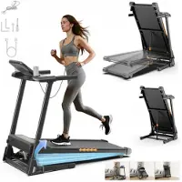 Formill FT61 Loopband - 1-12km/u – Walking Pad – Loopband Inklapbaar – Wandelband – Met Hellingfunctie – met LED-display-APP en 360° tablethouder