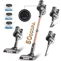 INSE Steelstofzuiger Draadloos - Stofzuiger Draadloos - 6-in-1 - S7P - Goudkleurig - Lichtgewicht Steelstofzuiger - 40 kPa, 60 min. gebruiksduur - 65 dB - 1.2 L tank