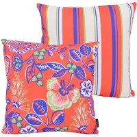 NOVÉE Flower / stripe outdoor | 45 x 45 cm | kussenhoes | katoen