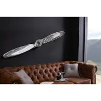 Invicta Authentieke wanddecoratie SCREW II 110cm zilveren vliegtuigpropeller - 21705