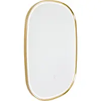 QAZQA Badkamerspiegel koper incl. LED 3-staps dimbaar met touch ovaal - Miral