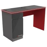 X Rocker XROCKER Gaming-tafel, grijs-rood, met LED-verlichting/lade