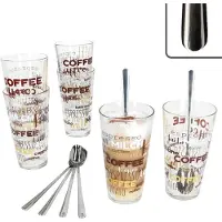 MamboCat Set van 6 CANDY latte macchiato glazen met opschriftdecoratie 380ml