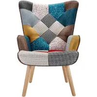 Vente-unique Fauteuil van stof met patchwork VATELY