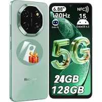 Blackview SHARK 6 Smartphone 5G AI - DUAL SIM - 24 GB RAM - 128 GB ROM - Octa Core - Android 15 - 6,88 inch - NFC - Groen