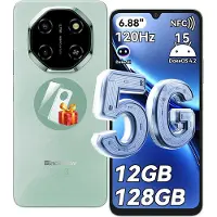 Blackview SHARK 6 Smartphone 5G AI - DUAL SIM - 12 GB RAM - 128 GB ROM - Octa Core - Android 15 - 6,88 inch - NFC - Groen