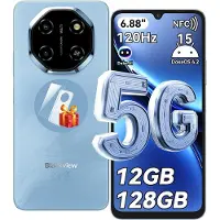 Blackview SHARK 6 Smartphone 5G AI - DUAL SIM - 12 GB RAM - 128 GB ROM - Octa Core - Android 15 - 6,88 inch - NFC - Blauw