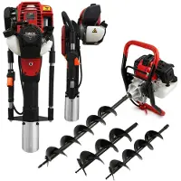 Monster T-Mech grondboor + paalrammer set – 2-takt & 4-takt, incl. accessoires