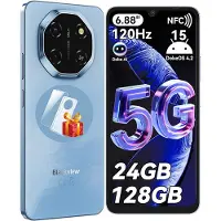 Blackview SHARK 6 Smartphone 5G AI - DUAL SIM - 24 GB RAM - 128 GB ROM - Octa Core - Android 15 - 6,88 inch - NFC - Blauw