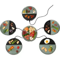 Bourgini Chef's Dinnerparty Gourmetstel - Glazed Grey – 5 Personen – Bakplaat – PFAS-vrij - Vaatwasserbestendig