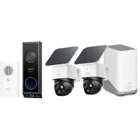 Eufy Security S340 SoloCam 2-pack + Homebase 3 + E340 deurbel incl Gong- Bundelvoordeel