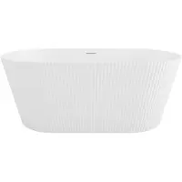 Vente-unique Losstaand bad met ribbels - 255L - 149 x 73 x 58 cm - Mat wit - Acryl - COBIANA