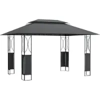 Syfax Prieel met dak 400x300x270 cm staal antracietkleurig