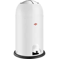 Wesco Kickmaster Junior Prullenbak | Pedaalemmer | 12 Liter | Metaal - Mat wit | Afvalemmer