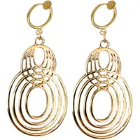 Charme Bijoux Klem oorbellen- goudkleur- ovaal- geen gaatje- lang-