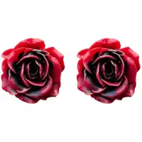 Charme Bijoux Allergievrij- roos- oorbellen -Bordeaux-9 mm- kunststof stekers-