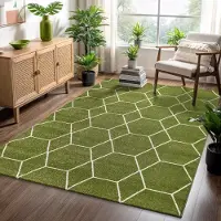 Muratap Trellis uni effen laagpolig vloerkleed modern 80x200 cm