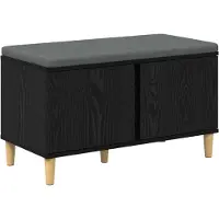 vidaXL Hallenbank Zwarte Eik 80 x 38 x 46 cm Geengineerd Hout en Stof
