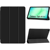Ntech Hoes Geschikt voor Samsung Galaxy Tab A11 Plus hoes Zwart – Tablet hoes tri-fold bookcase met auto/wake functie