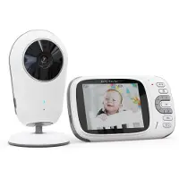 Boifun VB609 Babyfoon met Camera - Baby Monitor met HD- Camera voor binnen - Nachtzicht - Babyphone met Temperatuurweergave - 3,2 "LCD VOX-video - Baby Monitor - Live-nachtmodus Draadloos - Wit