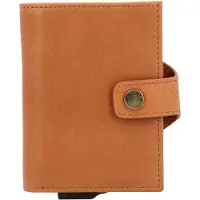 Valenta - Echt Leren Portemonnee - Pasjeshouder Uitschuifbaar - Tan Bruin - max 12 pasjes, briefgeld en muntgeld - RFID NFC - incl. Luxe Cadeaubox