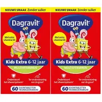 Dagravit Multivitamine Kids Extra 6-12 Jaar Spongebob - 2 x 60 kauwtabletten - Voordeelverpakking